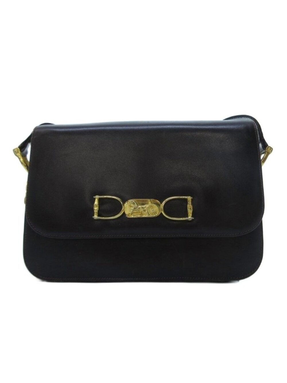 Celine Leather Shoulder Bag Carriage Brown